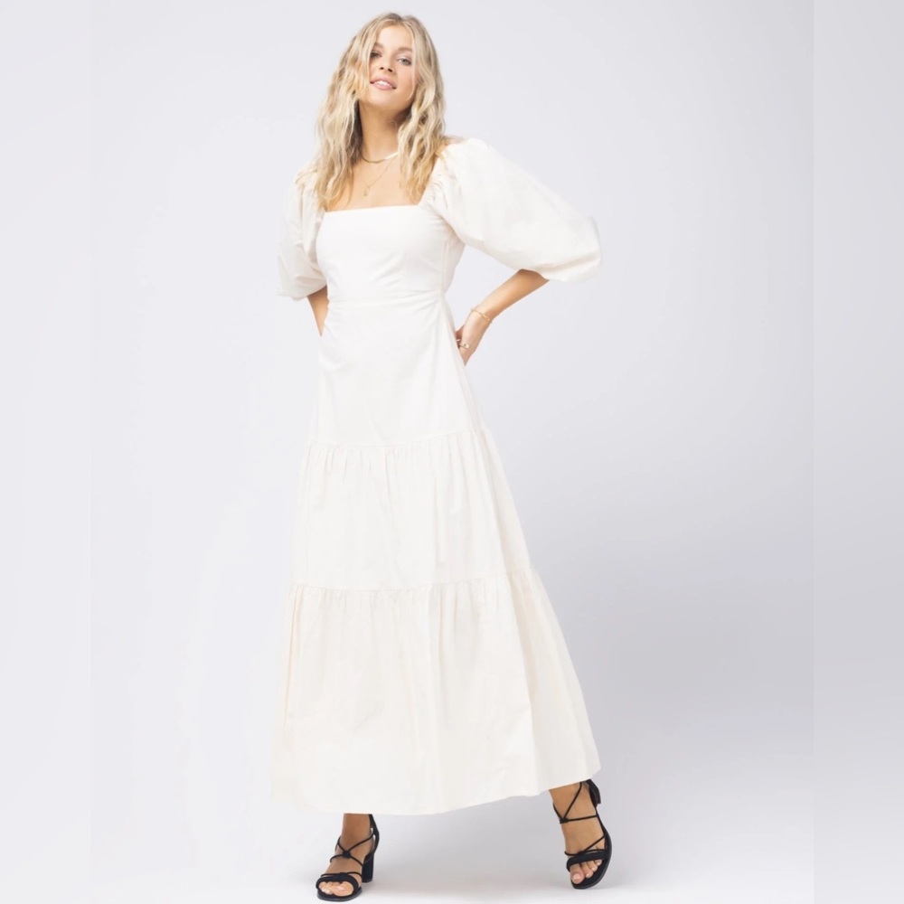 NWT L*Space Bahia Dress Cream Maxi Cotton XS